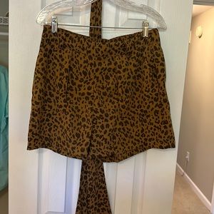 cheetah print shorts with sash